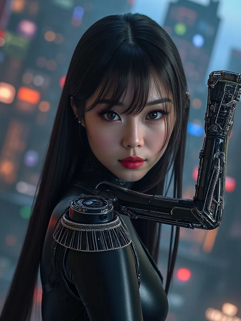(1 mechanical girl and 1 alien)、(Mystical expression)、top-quality、masterpiece、超A high resolution、(Photorealsitic:1.4)、((Heavy chest)),Raw photo、女の子1人、glowy skin、(((1 Mechanical Girl)))、((transparent crystal suit bodysuit、The body can see through)).(Natural alien background to fight aliens)、(Small LED)、((super realistic details))),globalillumination、Shadow、octan render、8K、ultrasharp、机器人の背景、Colossal tits、Raw skin exposed in the cleavage、red metal、Details of complex ornaments、Japan details、highly intricate detail、Realistic light、(Mystical expression),CG Society Trenlow Eyes、Eyes shining towards the camera、Mechanical marginal blood vessels connected to neon detail tubes)、(Wires and cables connecting to the head)、Small LED、,Mechanical thighs、Toostock、(Hands are also made of machines)、机器人、future alien、Please wear a mechanical helmet、