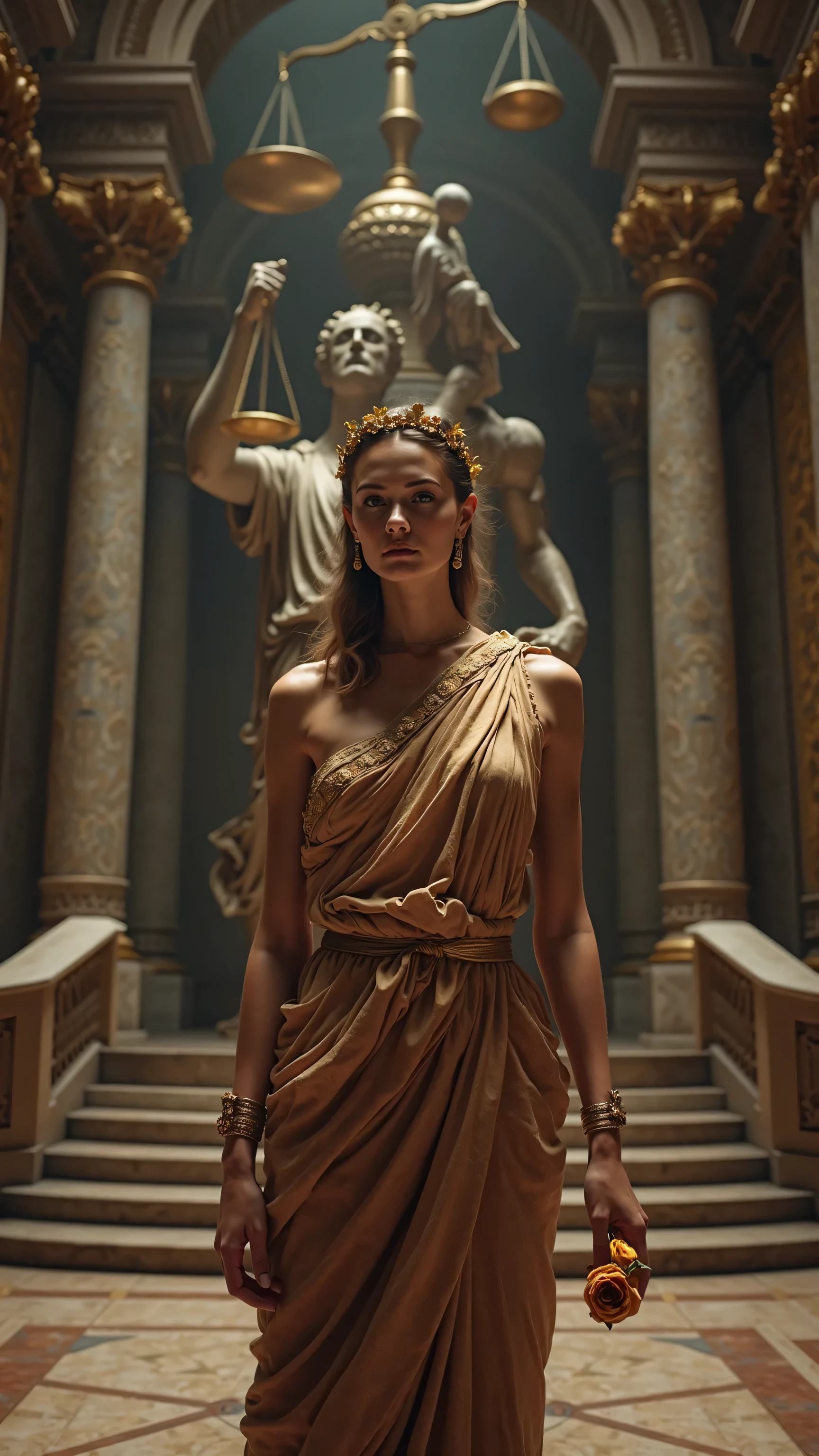 Ancient Greek Art, Renaissance, by John William Waterhouse, full body, cinematic still, (best quality, masterpiece, photorealistic), very aesthetic, perfect composition, intricate details, ultra-detailed, vivid colors