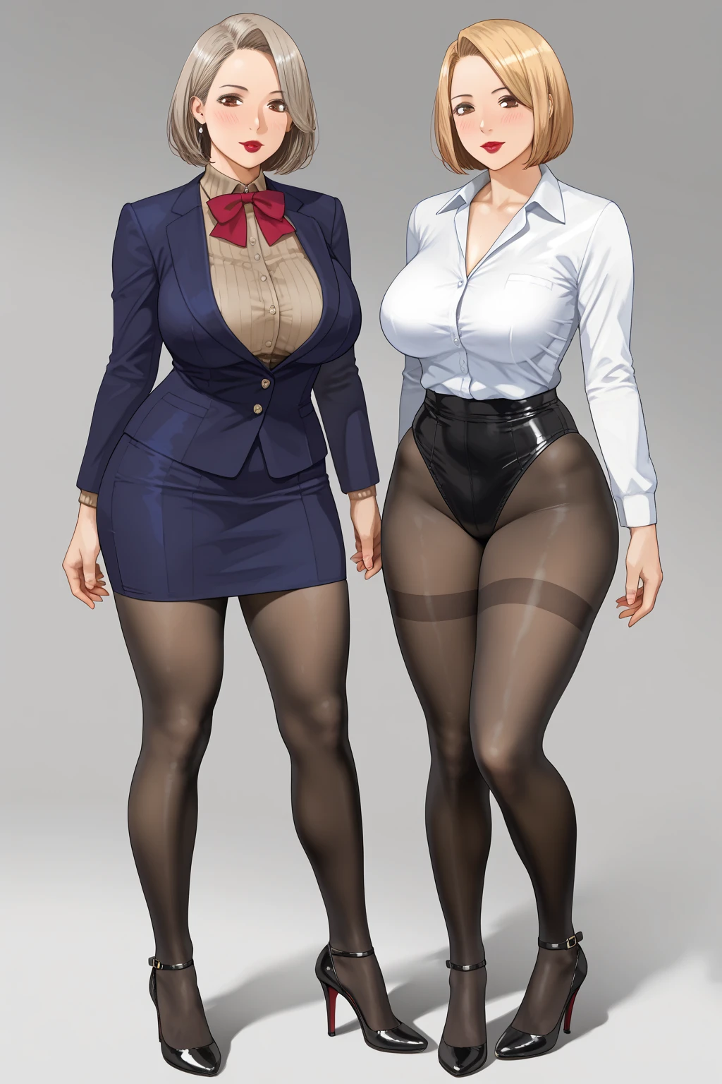 A curvaceous, cute and skinny super large biggest thick ass realist secretary , dressed in a tight-fitting skirt that hugs her voluptuous large and thick hips and round huge thick ass behind. perky breasts, which are just barely contained within the constraints of her buttoned-up attire. pantyhose, big and thick and ass, large and thick hips
