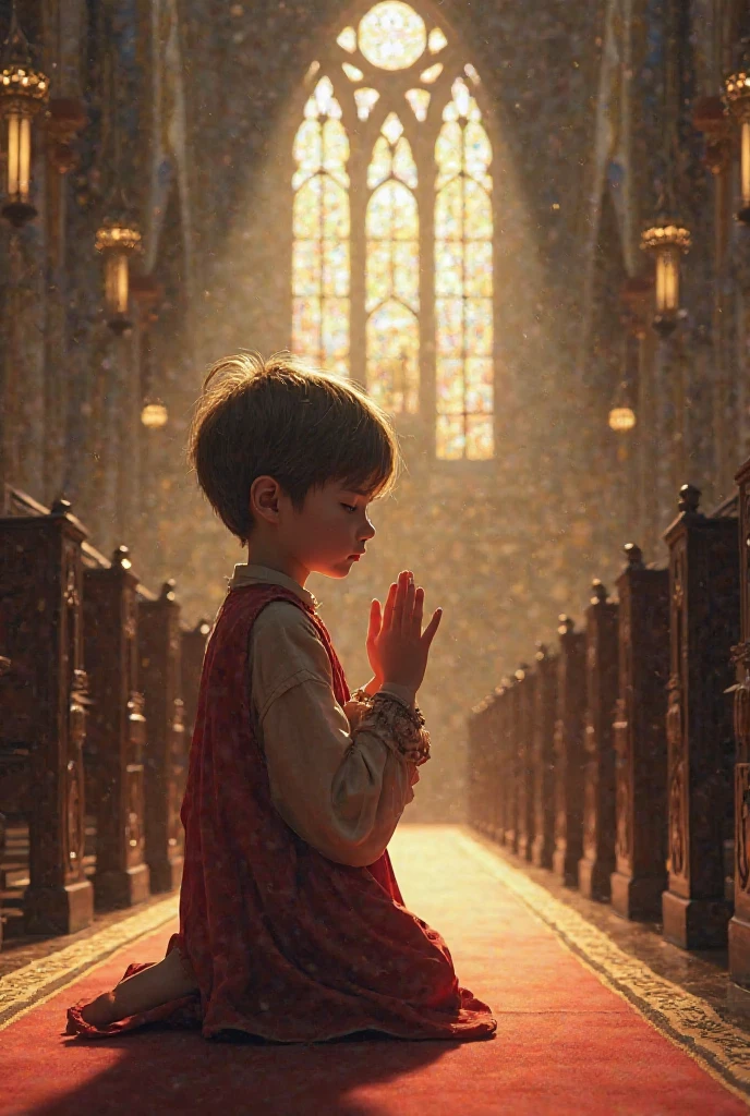 Altar boy throwing the animated candle