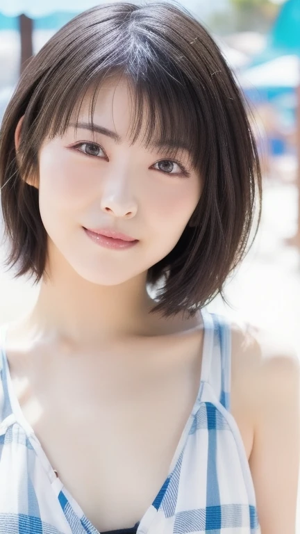 1 girl, (Wearing colorful stage costumes:1.2), Very beautiful Japanese idol portraits, Face close-up, (RAW Photos, highest quality), (Realistic, Realistic:1.4), (masterpiece), Very delicate and beautiful, Very detailed, 2k wallpaper, wonderful, finely, Very detailed CG Unity 8K wallpaper, Very detailed, High resolution, Soft Light, Beautiful detailed girl, Very detailed目と顔, Beautiful and sophisticated nose, Finely beautiful eyes, Cinema Lighting, (Simple light color background:1.3), (short hair), (Bob), Complete Anatomy, Slender body, Small breasts, smile