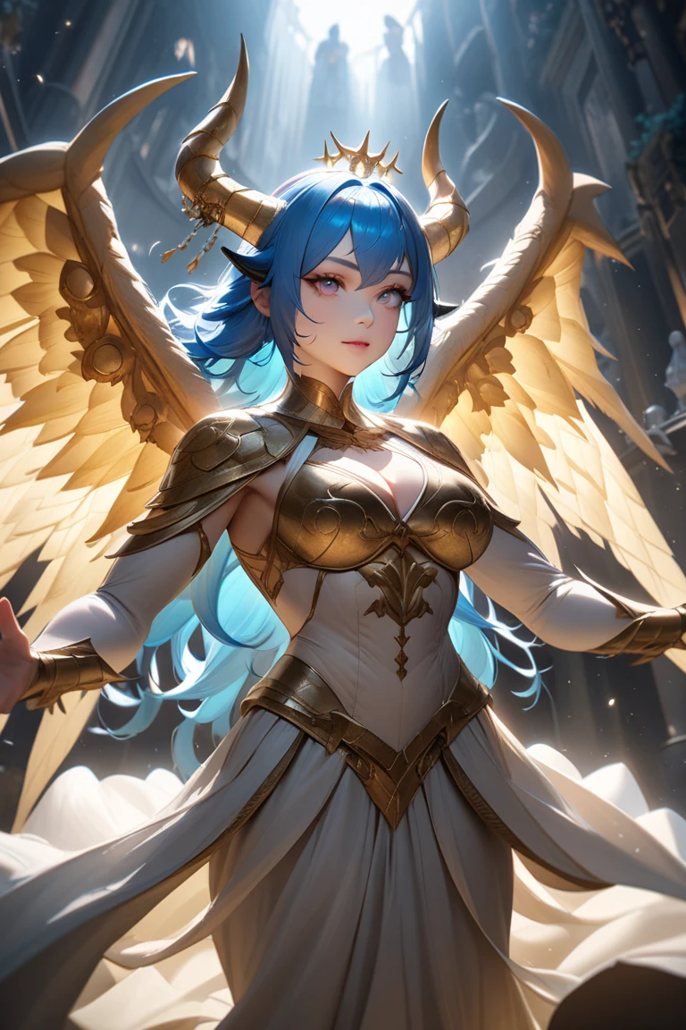 Athena, the Goddess of Wisdom, is depicted in a masterpiece of art, showcasing her exquisite features and perfect form. She is depicted standing tall in her iconic armor, with a helm adorned with a prominent owl, symbolizing her wisdom. Her armor is detailed and shimmering, reflecting light in a way that seems almost otherworldly.
Her face is flawless, with high cheekbones, a strong jawline, and piercing blue eyes that seem to see through the soul. Her nose is straight and noble, and her lips are curved in a slight smile, giving her a sense of tranquility and grace. Her hair is short and styled