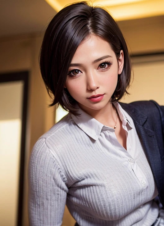 <lora:koharu:0.9>, koharu, 1girl, solo, realistic, medium hair, looking at viewer, indoors, evening, prison, detailed face, detailed eyes, soft lights, masterpiece, highly detailed, best quality, 8K, ultra high resolution, ultra-detailed, photorealistic, an extremely delicate and beautiful, standing, (police uniform:1.2), (pencil skirt:1.1), sheath skirt, shirt in skirt, (black pantyhose:1.3), from front