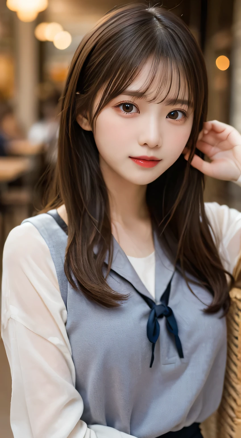  cute high school girl 、Date、top quality made of straw、8K images