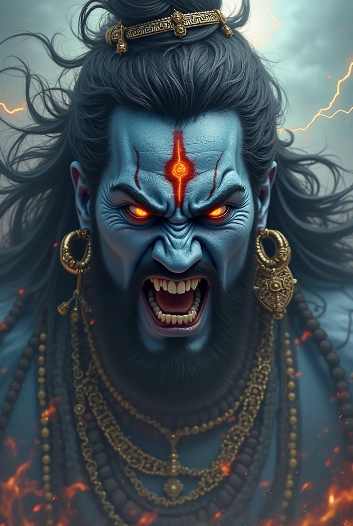 Angry Lord Shiva in 4k