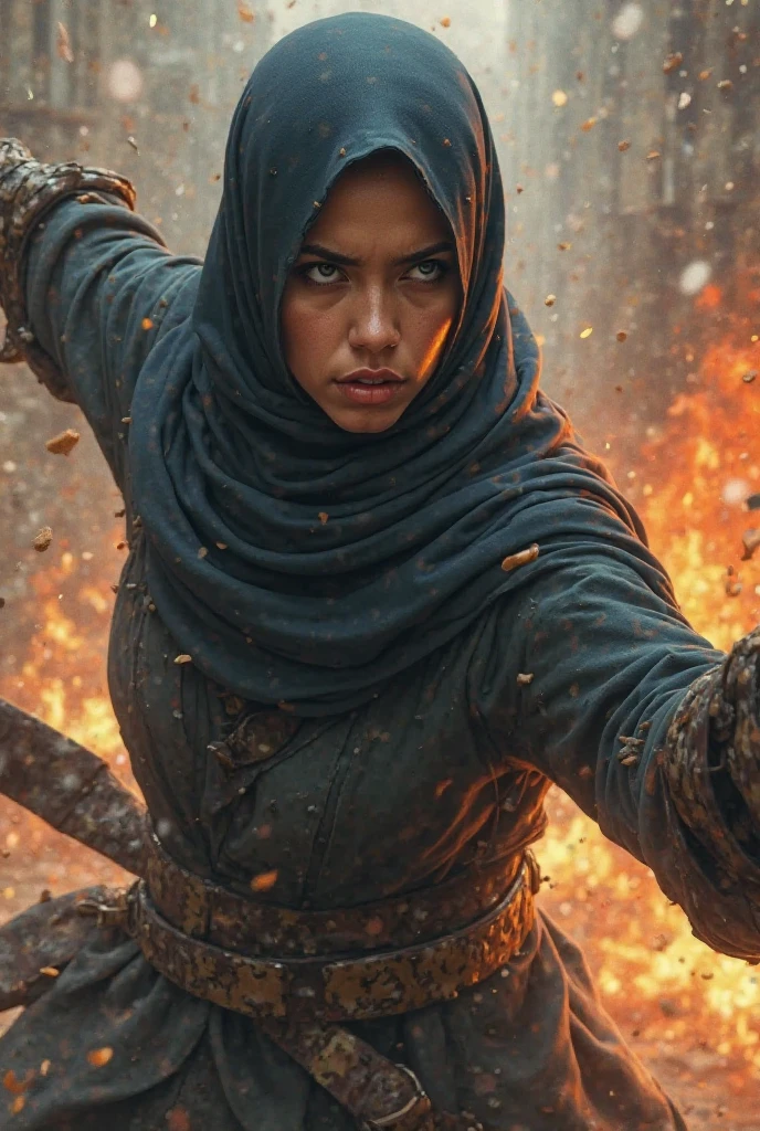Indonesian fighter female with hijab