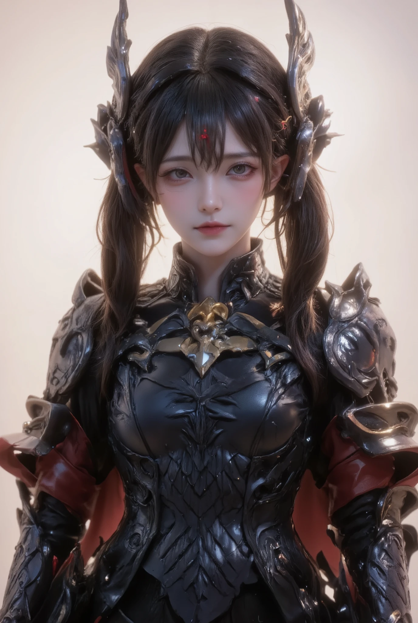 score_9, score_8_up, score_7_up, score_6_up, score_5_up, score_4_up, 1girl, solo, seductive expression,(masterpiece)), Highest quality, Very detailed,(One Girl), master piece, best quality, score_9, score_8_up, score_7_up, score_6_up, score_5_up, score_4_up, masterpiece, best quality, very aesthetic, absurdres, Score_9, Score_8_up, Score_7_up, Score_6_up, Score_5_up, Score_4_up, Source_anime, Tag1, Tag2, Best quality, High quality, Detailed, High resolution, 8k, Ultra highres, Soft saturation, Professional quality, Perfect contrast, Perfect lighting, Anatomically correct, Sensual woman, young female, seductive BREAK Face focus, detailed face focus. Sexy Idol Girl, white skin, Good style, dynamic and sexy pose. A beautiful young asean girl standing, wearing a black Chinese ancient armor