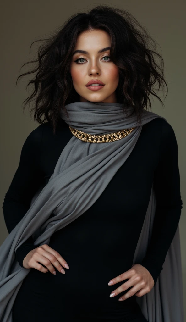 roxannemckee,a slave woman wearing turtleneck fur dress, castle, desert, mosque, muslim, (silhouette lighting:0.5) <lora:roxannemckee:0.9>