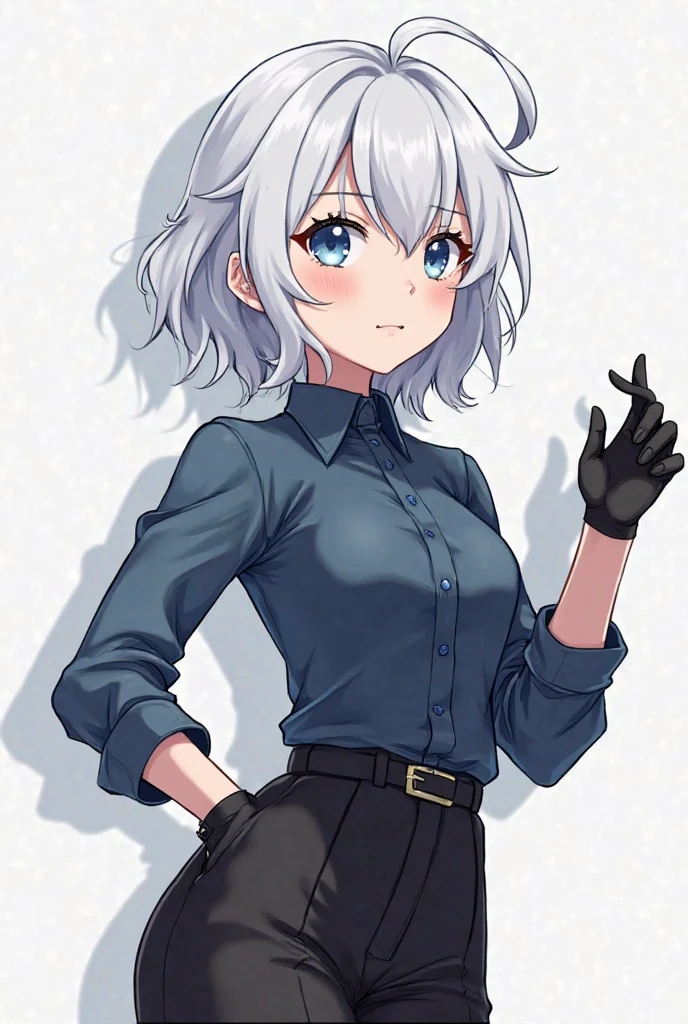 cubedcoconut, akanbe, tongue out, 1girl, medium breasts, silver hair, mohawk, bob cut, dark blue eyes, wearing black punk style lowleg pants , blazer, incredibly absurdres, finely detailed, amazing, best quality, smooth, 4k wallapaper
