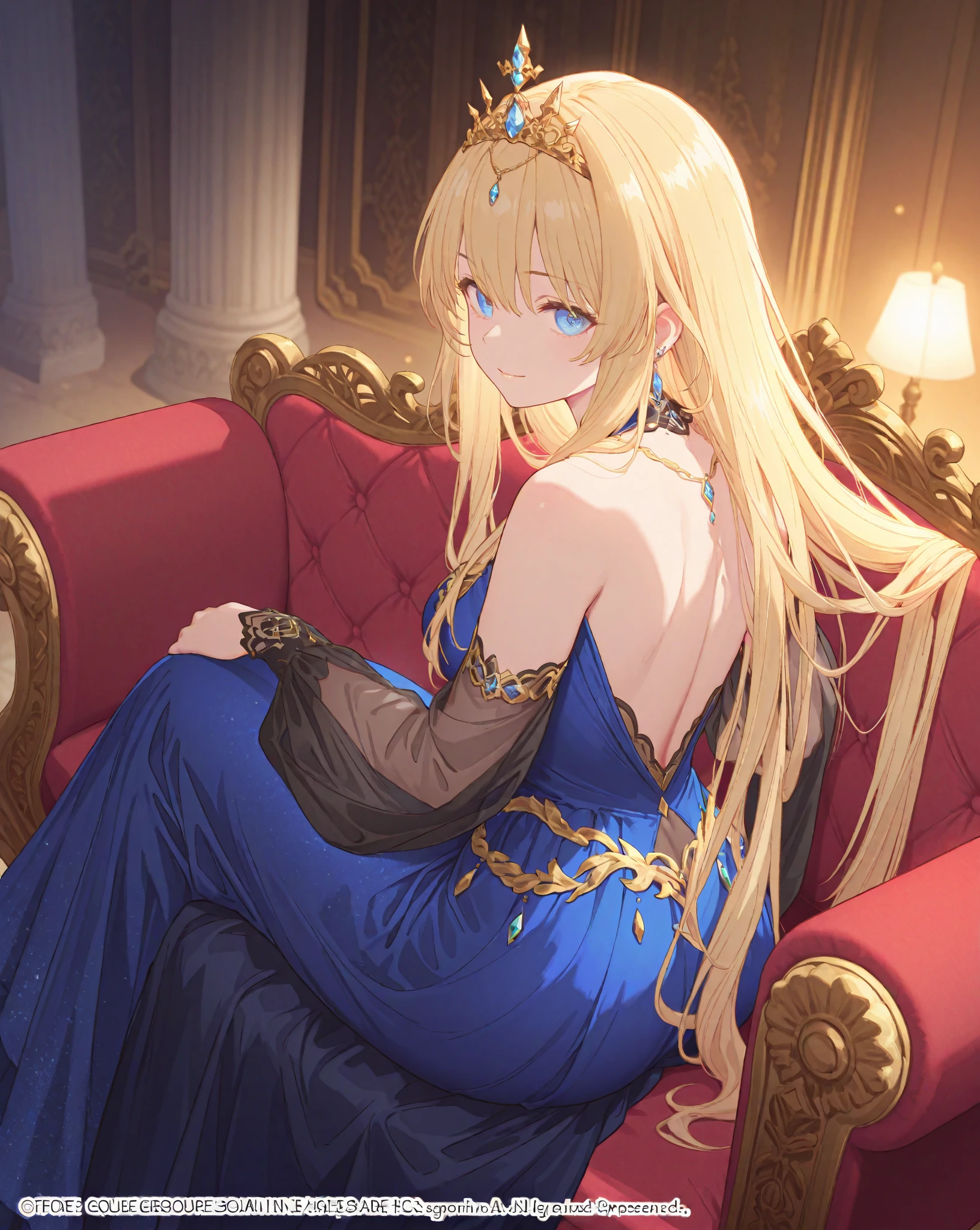 Cute girl, queen, crown, gold, Queen clothes, full body, Golden clothes, grown girl, big girl