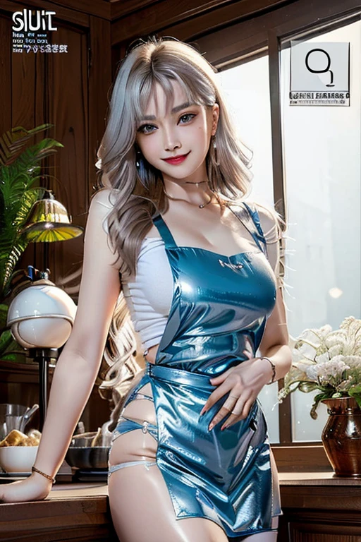 (perky chest:1.2), (pointed chest:1.2),(((Black Tunic:1.3))),(((cakes and bread in the basket),a 23yo Cute and beautiful girl,masterpiece、highest quality、Very detailed、Beautiful fine details、Detailed landscape、Braided Ponytail、Red camisole、((B cup breasts, Tank top showing underboob:1.0)), thigh strap, bangs, necktie, earrings, nail polish, fishnet pantyhose, silver hair, looking at viewer, full body, bottle, own hands together, belt, food, ring, choker, english text paper:1.2, collared shirt, blue eyes, hat,lace-up boots ,