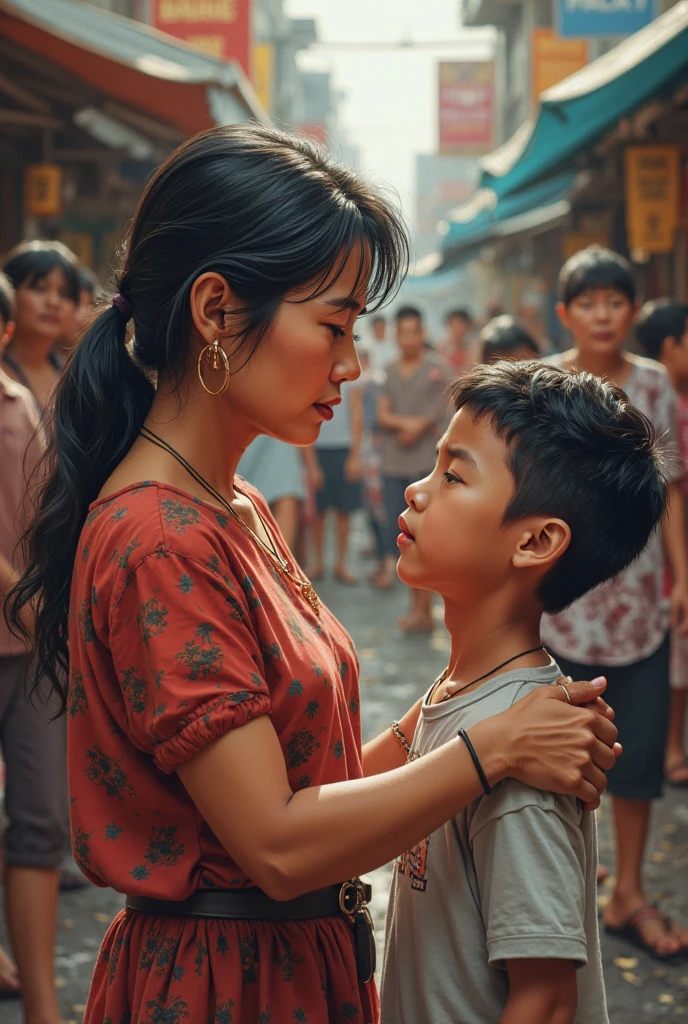 Chinese, very cute beautiful woman, killer break neck of a boy blindfold bloody mouth vomit sadism