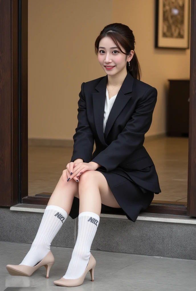 beautiful meticulous girl, very detailed eyes and face, beautiful detailed eyes, ridiculous, incredibly ridiculous, huge file size, super detailed, high resolution, very detailed, best quality, masterpiece, kemomimi, ((Japanese girls' high school uniform)), illustration, very detailed, CG, unity, 8k wallpaper, amazing, fine details, masterpiece, best quality, very detailed CG uniform 8k wallpaper, face light, movie lighting, 1girl, 16 years, (without panties) ), (((dynamic pose))), (camel toe), (half), (pantyhose), (bent knee and leg sitting))