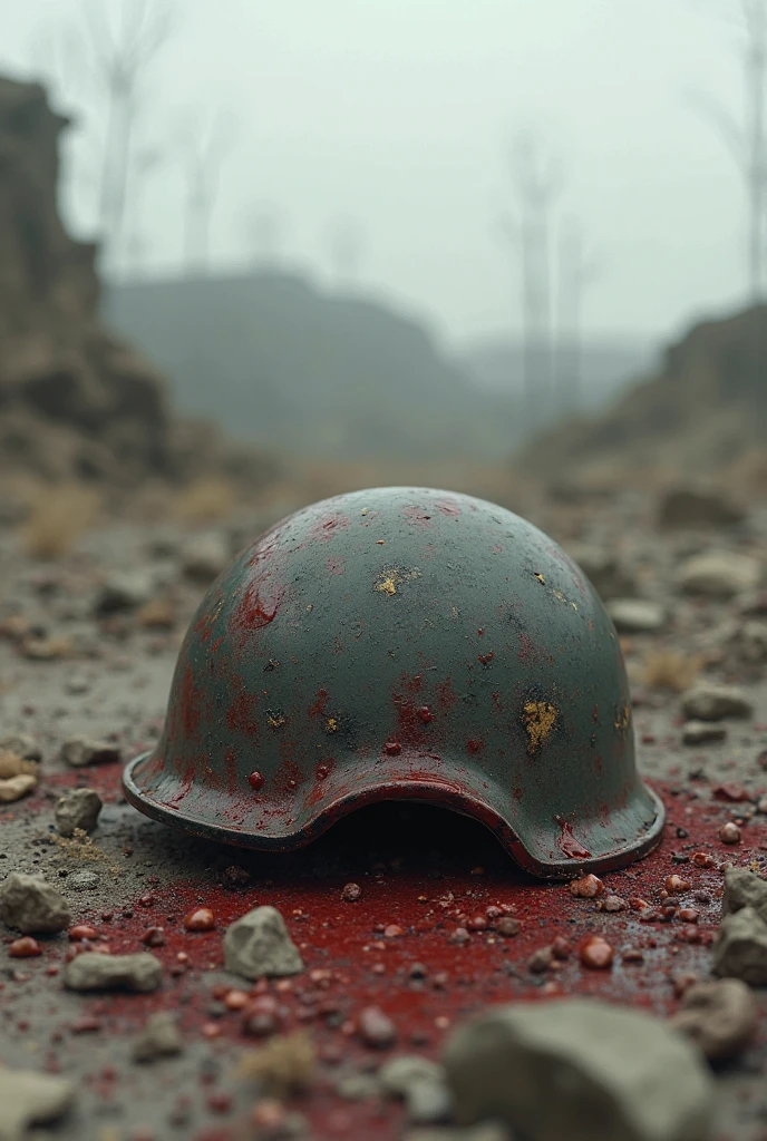 Pubg helmet and gun in the ground blood raw wallpaper 