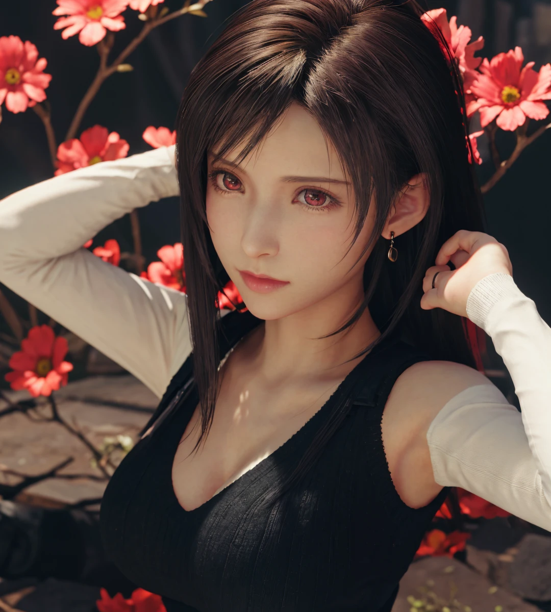 ff7r style,(FF7,Tifa Lockhart:1.3),(photo-realistic,perfect-anatomy:1.3),(hyper detailed, masterpiece:1.2), best quality,RAW photo, exquisite, beautiful ,sharp focus, depth of field ,blur background, bokeh ,Cinematic lighting,((female)),(21yo:1.3),(sprinting),hair blowing in the wind,looking at viewer,Celestial Glacier