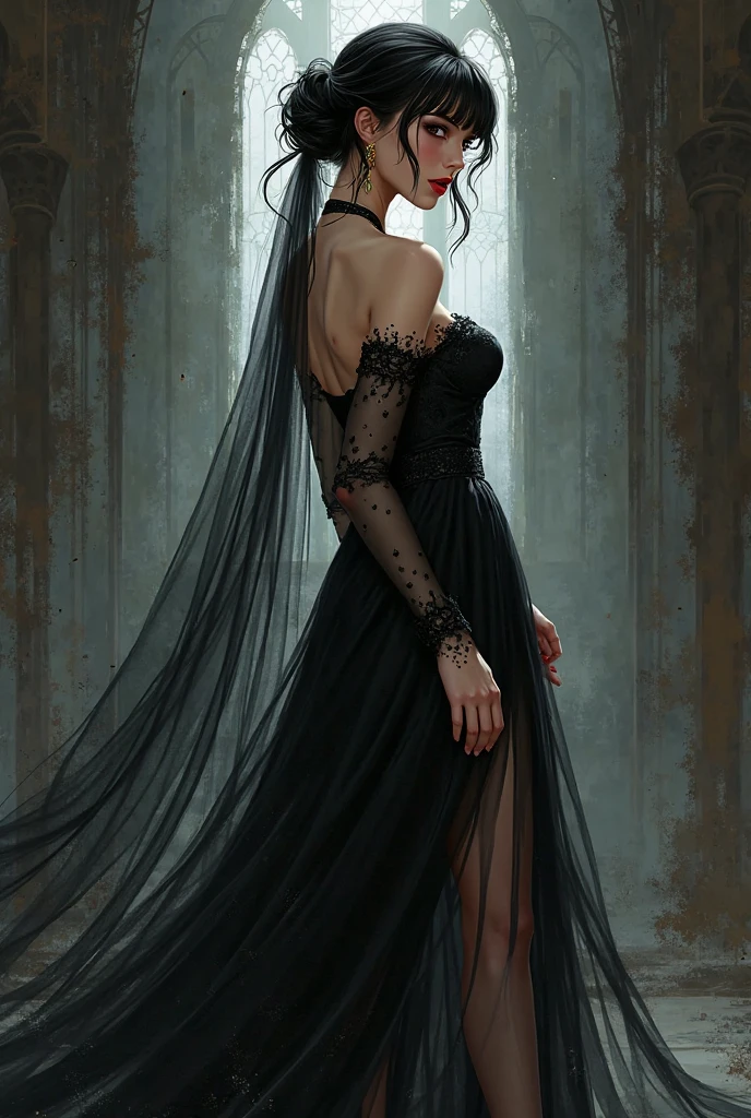 a cute dark elf woman with pitch black skin, violet eyes, silver hair, wearing a spider silk woven gown, holding bloody hands, moving towards a spider altar carrying a bowl of bloody hearts, (best quality,4k,8k,highres,masterpiece:1.2),ultra-detailed,(realistic,photorealistic,photo-realistic:1.37),intricate details, dark fantasy, dramatic lighting, moody atmosphere, gothic, cinematic, dramatic pose