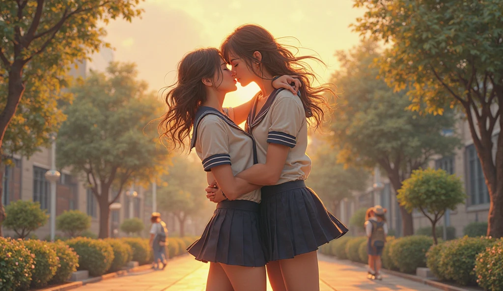 SFW, ((David Hamilton:1.37, White and vivid colors))、Extremely Detailed (Tiny Oppai-Loli Twins:1.37)、{(Dynamic-angle)|(from side)|(from back)|((from below:1.2))}、{(((Kissing face to face:1.41) Against the Nipples to Nipples Pressing hard))|(Standing Full Body:1.2)|Wide Shot}、{(Floating hair with Strong wind)|(Ass focus)|French Braid|bun}、8K best quality、((Masterpiece:1.2、Photo-realistic:1.4)), { kodachrome | realistic | photorealistic | RAW } BREAK
((Detailed KAWAII Face、Detailed Radiant PearlSkin) with Transparency)、Smooth shading、(SOFT focus BokeH)、Soft Lighting、((school uniform with white Thongs))、{Flowers|Flower wreath|smile|Joyful|Pleasuring|Different types of hair colors}、{(Light Particles:1.2)|(Lens Flare)|(Luminescent Particles:0.6)}、{Forest Lakeside|Lakeside Cottage|Before dawn|magic hour|morning glow|foggy|Haze|Colored Horizon}、{ Whole Body proportions and all limbs are anatomically accurate | no extra limbs | hidden hands | Corrected BabyLike hand } . PUNIPUNI
