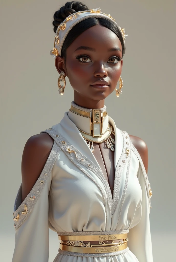 analog style, realistic, award-winning photo,(symmetric highly detailed eyes, fantastic eyes, intricate eyes:1.1), detailed background, full body, wide angle, beautiful 20 year old girl, African American, dark skin, skinny, ribbon braid, flat chest, tiktok, instagram