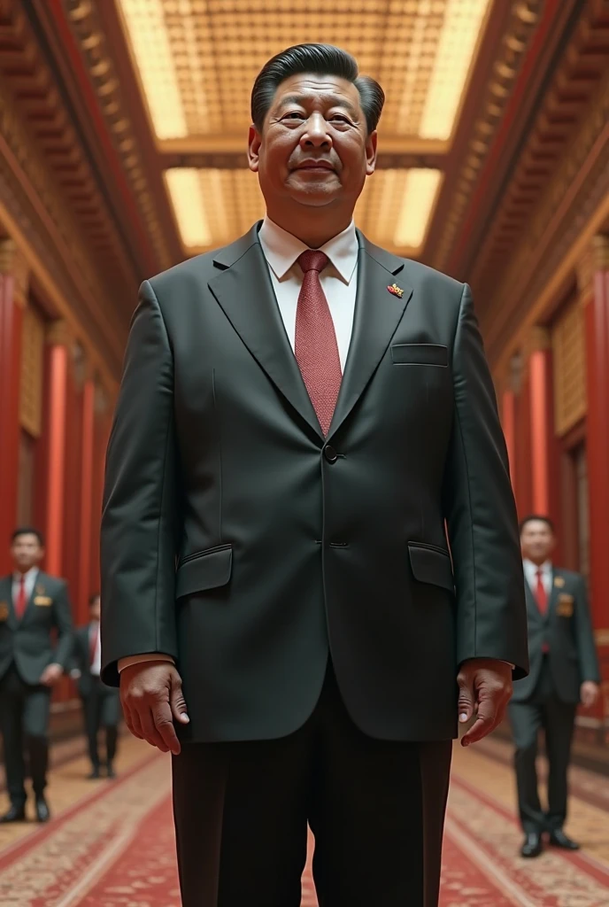 masterpiece、超A high resolution、National People's Congress of China、Tall and macho middle-aged Chinese man、Clean face、Narrow-eyed、Divided into 73、giving a speech、full-body view、