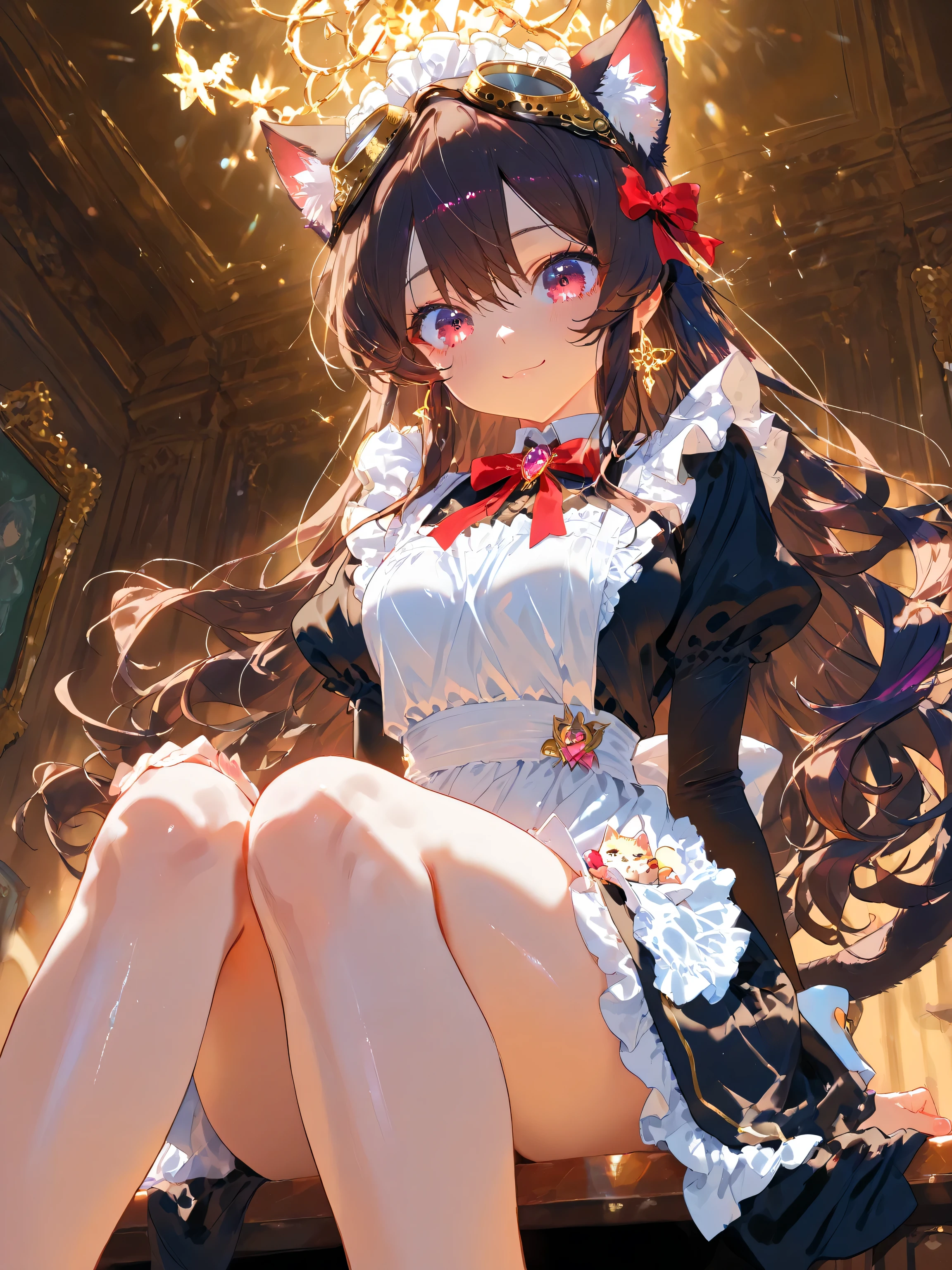 (((sitting on the floor,against the wall,leaning back))), (slouching:1.2), (urine puddle:1.3), (peeling wall:1.3), 

BREAK 
(indoors,abandoned prison cell,stone construction,cracks:1.4), (abandoned building,urbex:1.3), ((dark theme)), 

(ultra-detailed,absurdres,absolutely resolution,highres:1.3), clothes reflecting light, cinematic lighting, 
1girl, solo, BREAK 

(((lace panties,white panties,lace-trimmed,frills))), wearing panties, BREAK 

(((peeing self))), (dripping urine:1.4), 
A lot of urine is overflowing from her crotch, 
((wet panties,urine_stain))
(urine:1.3), ((peeing)), BREAK 

(((constricted pupils))), (((surprised,horrified,scared))), drooling, (saliva trail):1.3, (streaming tears,crying):1.3, (open mouth):1.2, wide-eyed, 
BREAK 

(ro1,brown hair,very long hair,sidelocks,hair between eyes,bangs,hair ornament,hair flower,ahoge:1.3), BREAK 
(ro1,lace,black dress,strapless,roses-trimmed,blue rose,layered skirt,black and red skirt,black gloves:1.3), drape skirt, belt, necklace, jewelry, bare shoulders, BREAK 
(fishnet thighhighs,black thighhighs,garter straps,wearing black footwear:1.3), shoes, high heels, 