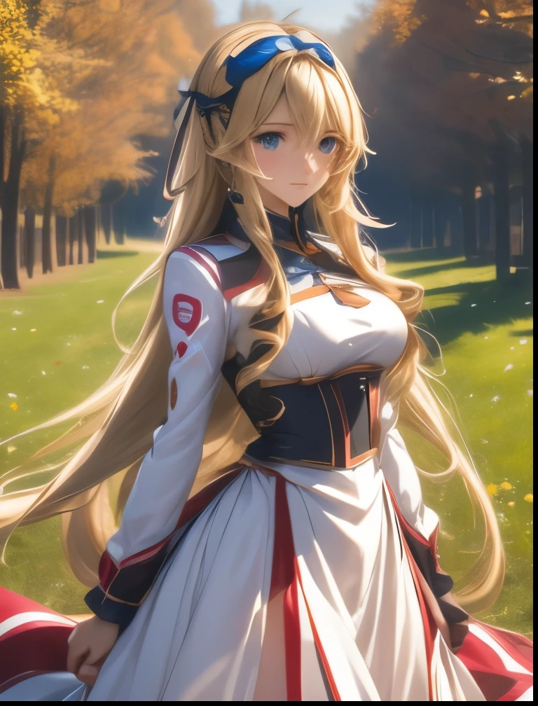 （（（ＳＦＷ、Highest quality、 first class masterpiece 、 Normal Body 、8k、  detailed faces 、 super precise、   real color 、５refer to、Highest）））、Cecilia Alcott Cecilia Alcott /  infinite stratos 、 Gold、long hair、Vertical roll hair、Big Breasts、slender、 slim、 can be used、Calm