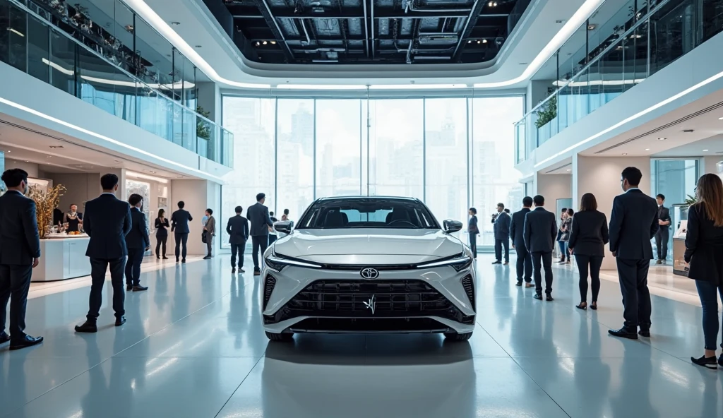 A front view of 2025 Toyota glaNza show room