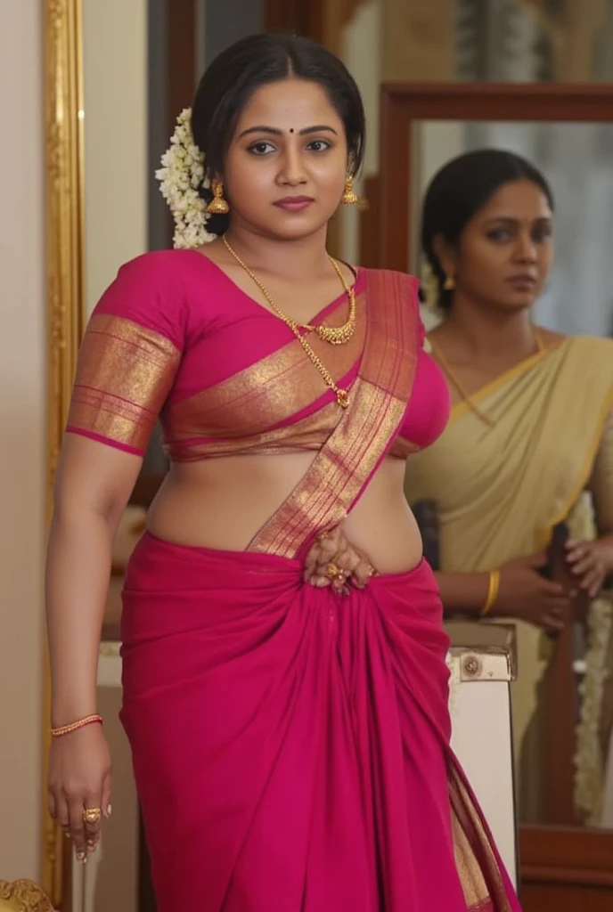 Nude chest, red saree over naked visual, cone nipple, sharp nipple, white skin, bride look, bridal, earrings, bangles, necklace, No clothes over chest saree dripping young 19yo Indian goddess innocent face, no blouse white skin Indian Kerala chubby fat belly flawless skin spotless skin large breast round breast chubby breast nipple mallu bhabhi Aunty Reshma saree no blouse, designer blouse, braless, hot wear, spotless skin, designer sari, fashion saree, sexy, armpits exposing, modern Indian aunties, sexy Indian housewife, desi bhabhi hot, sexy giant woman like figure, seductive body, Indian, huge breast, milk tank, mallu woman, mallu actress, mallu aunty, mallu sari model, mallu actress, lusty, perfect thick body, fleshy figure, highly detailed, intricate, flawless, pheromones dropping figure, seductive expression, beautiful face, juicy figure, perfect face, perfect eyes, slim navel, spotless navel, masterpiece, realistic, realism, incredible details