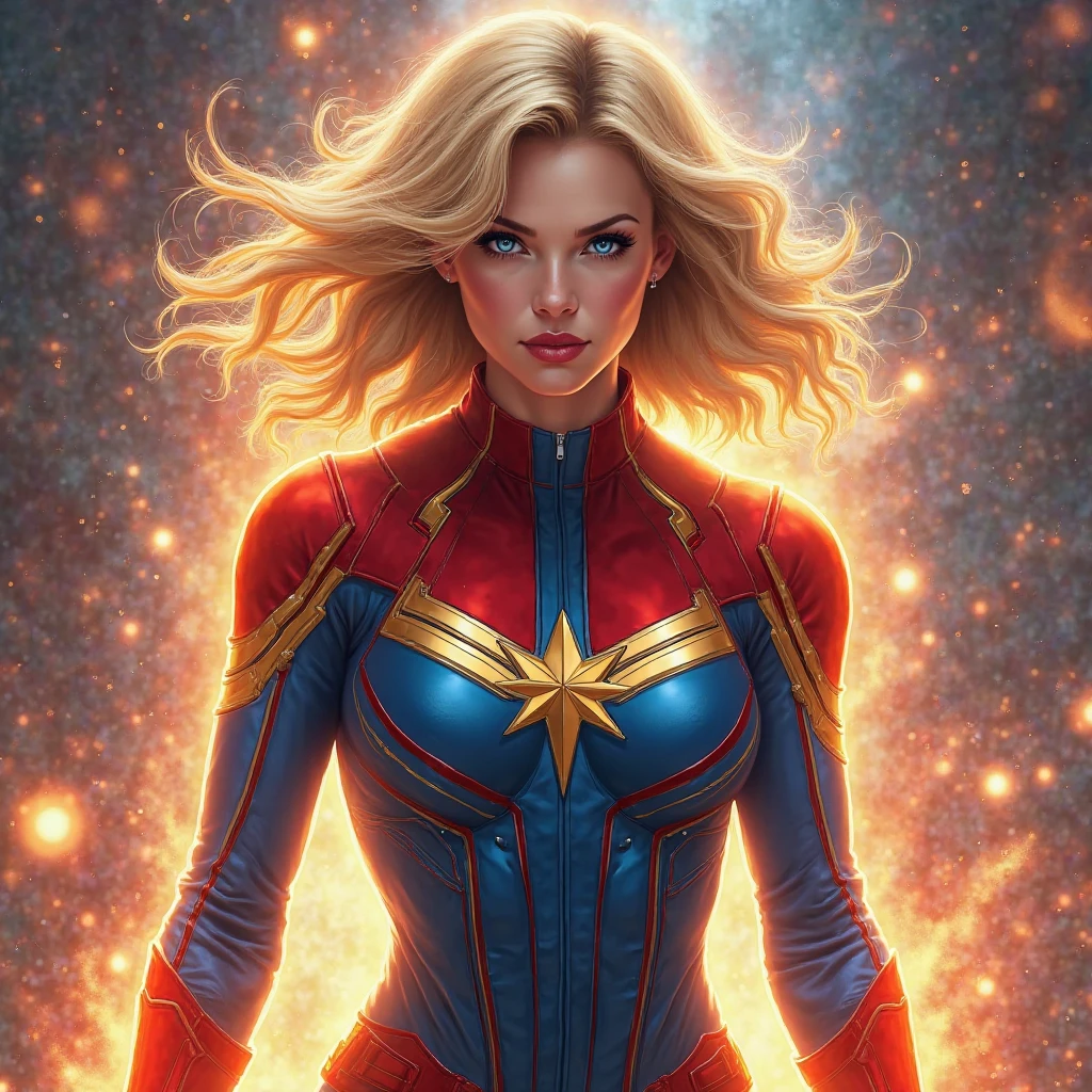 A woman in a Captain Marvel costume with a red cape, Artgerm extremamente detalhado, quadrinhos artgerm, Captain Marvel, estilo artgerm, graphic artist artgerm, Artgerm JSC, Artgerm Art, Artgerm Julie Bell Beeple, por stanley artgerm, Arte Marvel, estilo artgerm, artgerm detalhado