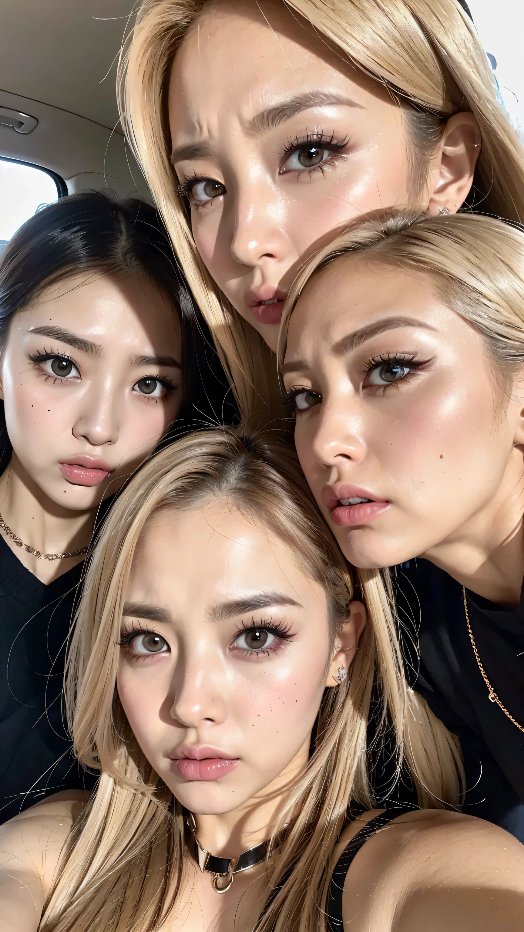 8k,high resolution、look down on me、Cold gaze、 angry eyebrows 、look at me with an angry expression、 ultra clear 、 eyes match 、is staring at me、 I'm watching a close-up。My Face 、 すべての eyes match、 click here、I want to get close to beautiful women nearby 、 big nipples , huge nipples, angry eyebrows 、I'm looking at you with an angry expression。Very angry 、vision、 Beautiful platinum colored hair 、 pose 、 4 beautiful women look at our beautiful long legs from an angle 、 I'm watching in close-up、I want to make eye contact with everyone, My lips stick out