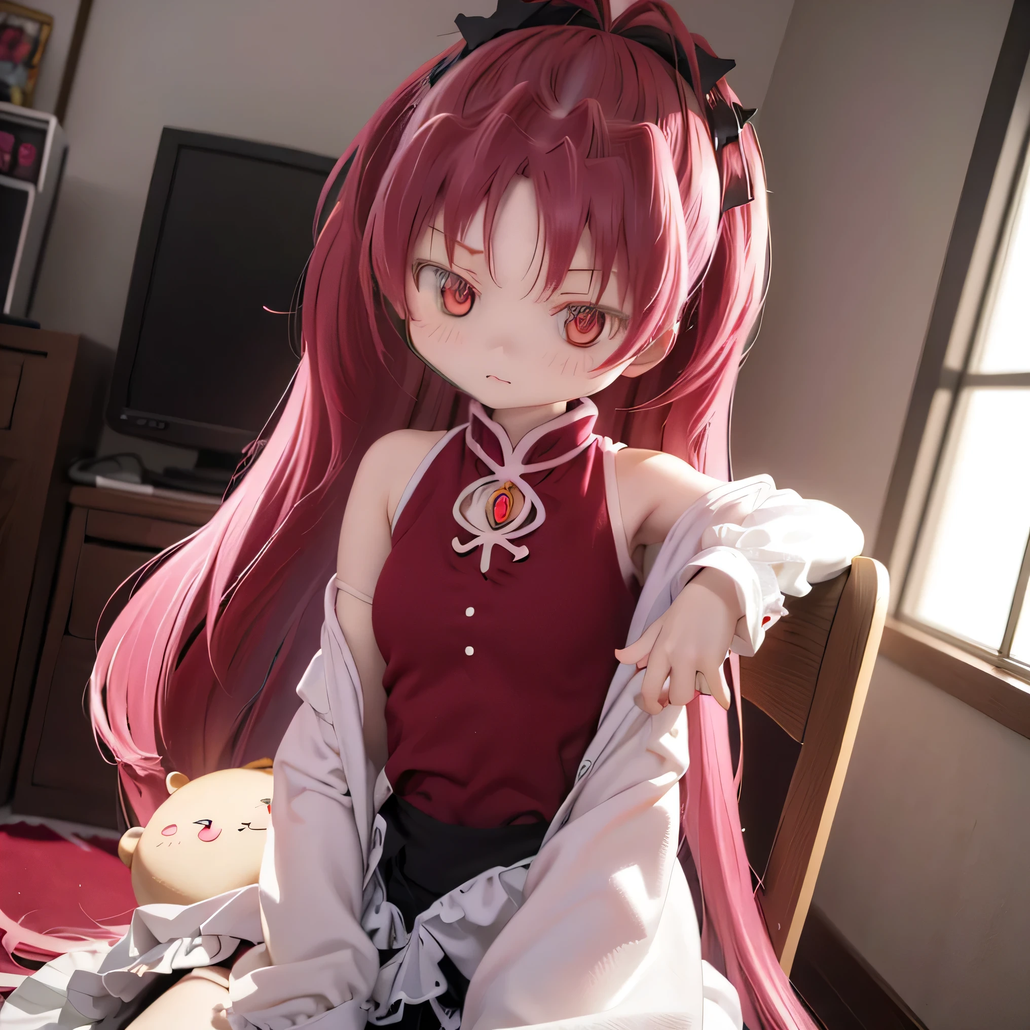          Thorough,                Attention Beautiful Women     ,          perfect face,    ,   Attention to        Thorough ,        anime style ,          bright color, cute, Guste             ,         Curvy and Plump Bodies      ,   It's poor when worn  、            sitting in a chair 、sexy pose   ,Sakura Kyoko's hairstyle                    、cute