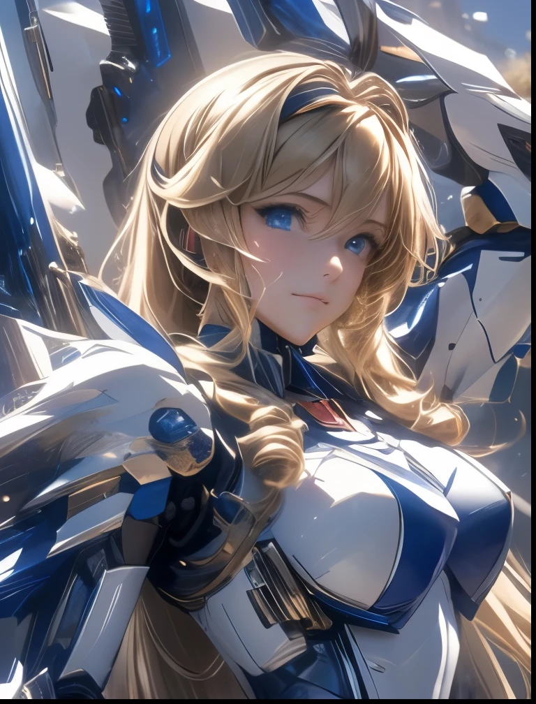 (((SFW、Highest quality、 first class masterpiece 、 Normal Body 、8k、 detailed faces 、 super precise、 real color 、5refer to、Highest)))、Cecilia Alcott Cecilia Alcott / infinite stratos 、 Gold、long hair、Vertical roll hair、Big Breasts、slender、 slim、 can be used、Blue High Leg Leotard、Blue Battle Armor、Blue Machine Armor、Blue Tears、Remote Control Bits、Blue Wing Thruster、Blue Machine Arm、Ma Blue Thin Foot、Blue Powered Suit、long sniper rifle