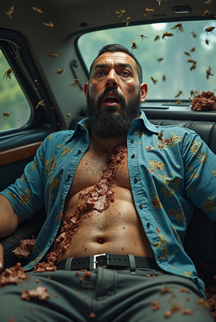 there is a man that is standing in a room with no shirt, a photo inspired by Ludovit Fulla, reddit, figuration libre, hairy chest, bare hairy chest, hairy bodies, hairy chest and hairy body, hairy torso, partially male hairy torso, chest hair, scruffy looking, hairy body, furry chest, mid-shot of a hunky