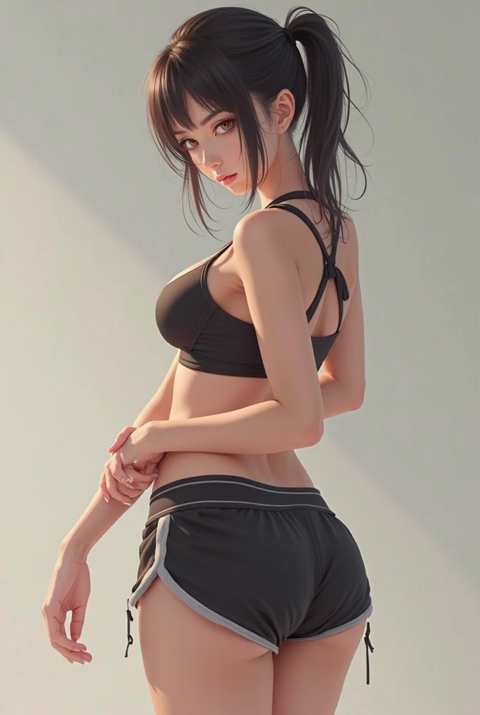 in a black Y-back tank top --auto --s2