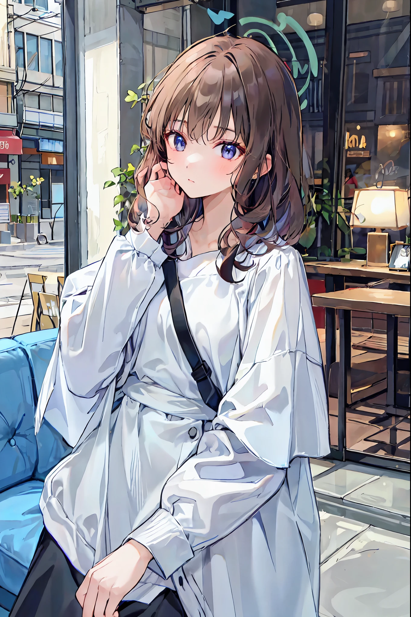  タトゥーのあるハンサムなmale性、 male1名, woman1名、 maleとwomanの両方のための軽い服装、  Kissing  、Sparkling atmosphere、woman（Medium length brown hair ）close ~ eye、Sweet Sigh、 male（black short hair、右手をwomanの頬に当てる）tightly close your eye、  With background（room、Sofa）、 Late Night、  dark、anatomically correct limbs、 The girl is slightly skinny  、  underwear on the chair