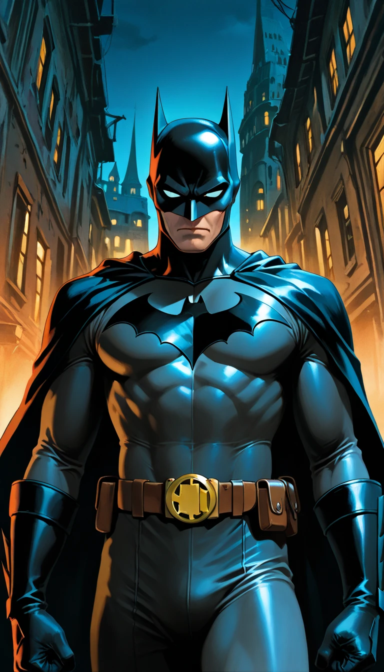 photo film batman cinematic superhero style by alex ross far view --auto --s2
