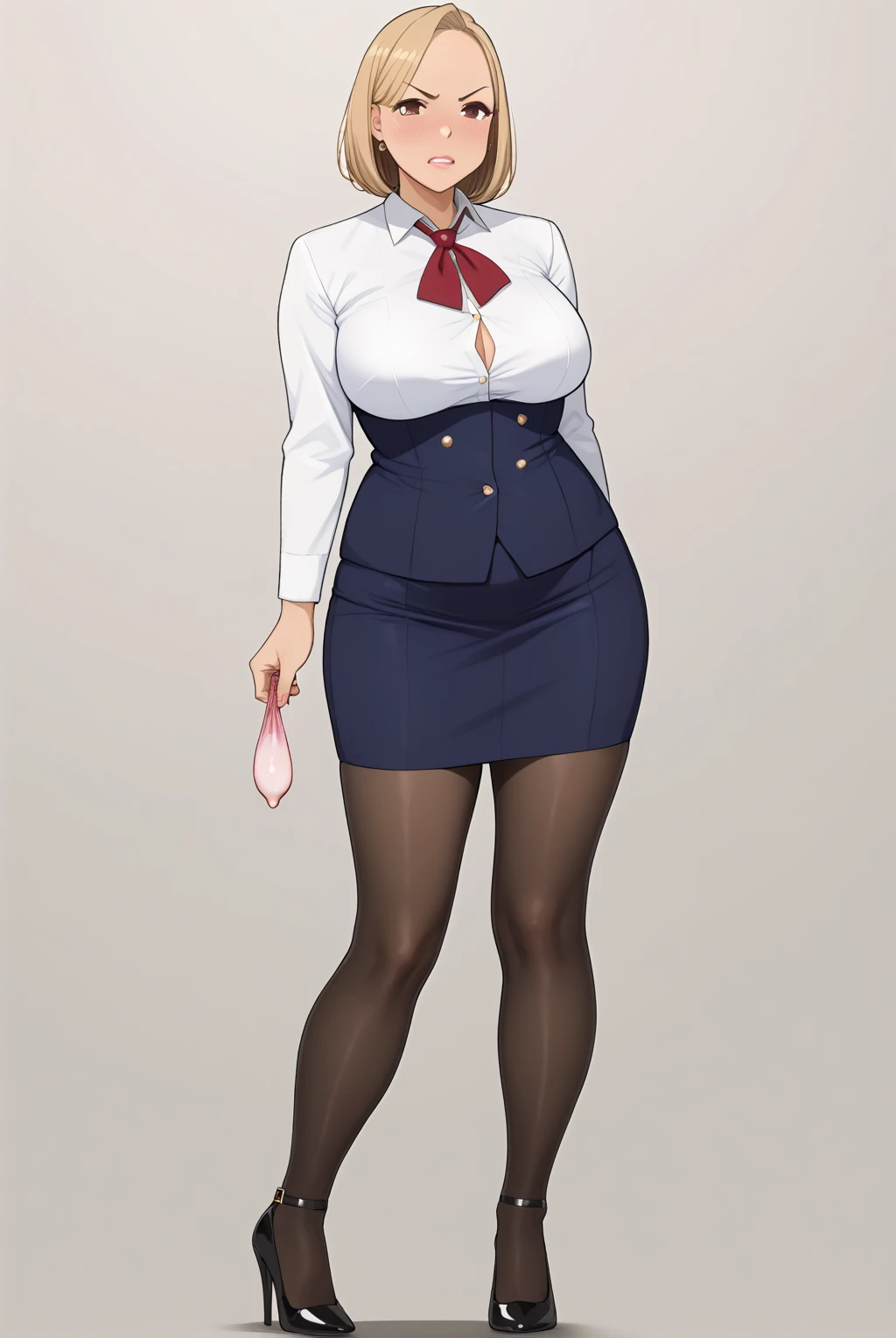 (Highest quality, Super detailed, Anime Images, Game CG, art CG, Realistic, Cinema Lighting, Perfect Shadow, Realistic lighting shades, unity 8k wallpaper),staff room,Hiroko Takashiro,Redhead,Large Breasts,Long Hair,(Purple eyes), Earrings, shirt, Jacket, Black knee socks, (Purple garter belt:1.1), zettai ryouiki, Pencil Skirt, , High heels,Perfect Eyes, Perfect Face,Intense masturbation, blush, Embarrassing, smile,The whole body is sweating,Big Breasts,Ahegao,