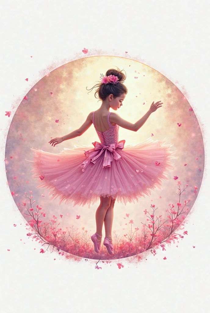 Create a 2D art of a ballerina flower