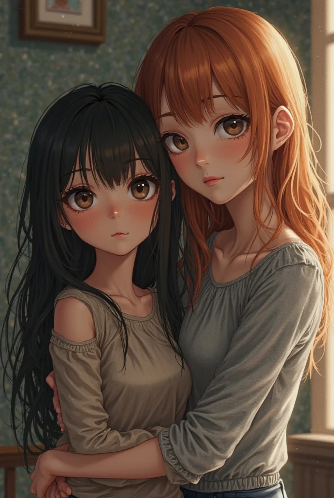 Official art using high-quality hand-drawn watercolor sketch techniques. (best quality,4k,8k,highres,masterpiece:1.2),ultra-detailed,beautiful detailed gray eyes,A girl with beautiful eyes, everyone, beautiful anime girl, cute anime girl, smooth anime art, anime style, elegant colors, soft lighting, delicate beautiful wet eyes, very coquettish, (beautiful large breast:1.2), (correct hands:1.2),