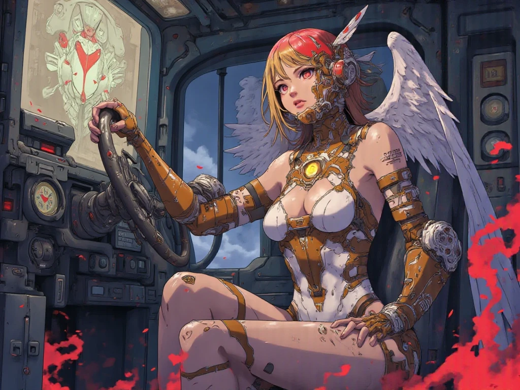 The image depicts a female angel floating above a city at night.。. The city lights shine golden、Create a dramatic atmosphere, Its delicate presence and black feathers contrast with the urban environment.。. Women seem protective and cautious.