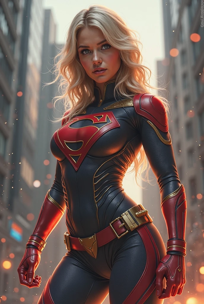 "((best quality,best ilumination)), Cute sexy model with long hair and athletic body, vestindo COSPLAY DE SUPERGIRL, seios acentuados e destacados, dynamic pose, fundo colorido, high saturation, luzes vibrantes." Around lightning and thunder.