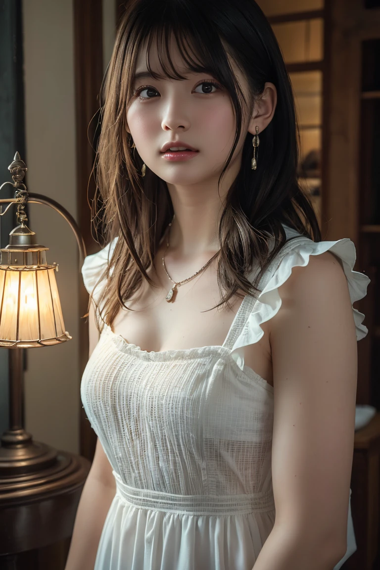 there is a young girl sitting on a bench by a window, anime. soft lighting, beautiful soft lighting, portrait soft light, soft light from the window, soft morning lighting, soft light from the side, gorgeous soft lighting, in dress, soft portrait shot 8 k, medium portrait soft light, soft light dull mood, portrait soft low light, cute young girl