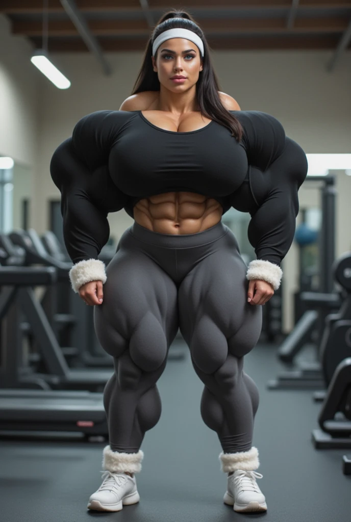(Muscular:1.7), (large round breasts:1.4), (large muscular chest and shoulders:1.1), (tween girl:2.1), FEMALE, brown hair, long brown hair, (big smile:1.6), (wearing a tight long sleeve shirt and leggings and tall high heel boots:1.5), looking at viewer, (three quarter view:1.2), upper body view, (at the park:1.6), dark lighting, detailed skin, detailed eyes, (clean skin:1.5), (tiny waist:1.5), exaggerated hourglass physique, (huge body muscles:1.6), (one protagonist:1.5), (tall:1.7),
