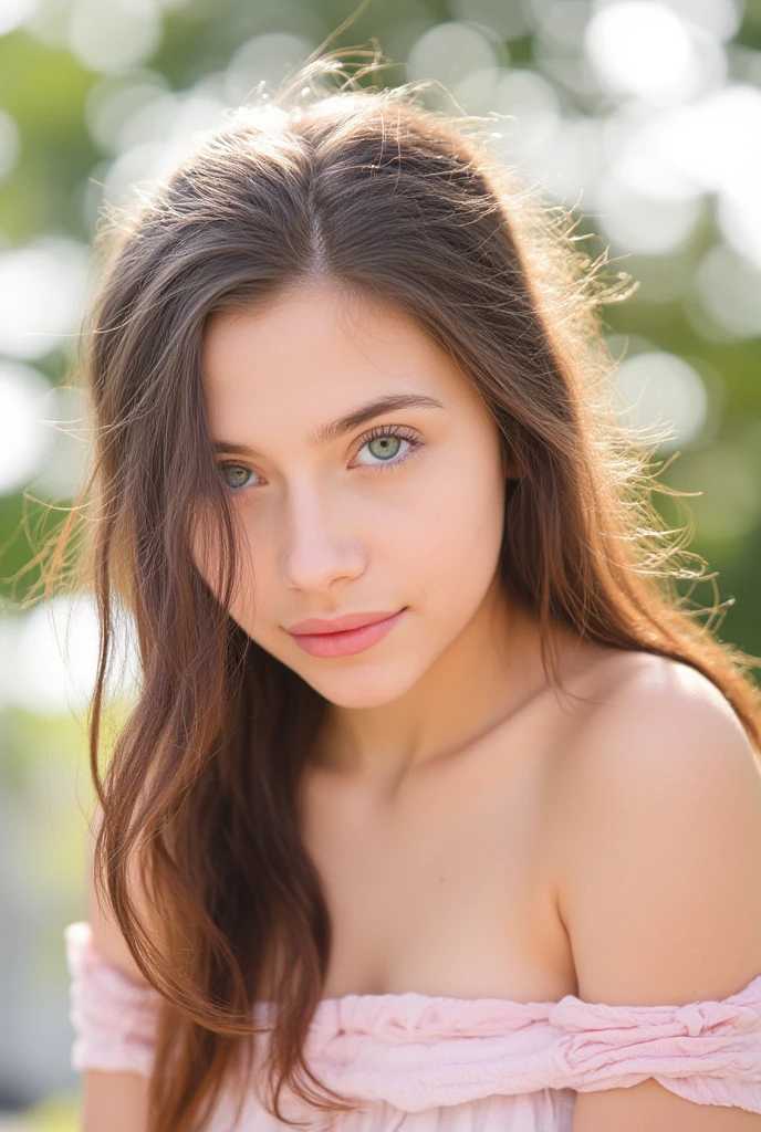 ((1 Spanish )), ethereal beautiful, slim, petite, soft light, ((David Hamilton style)), close up picture, masterpiece, best quality, photo-realistic, 8k, high resolution, detailed skin, 8k uhd, dslr, soft lighting, high quality, film grain, Fujifilm XT3, full body, naked, in the park, big tits