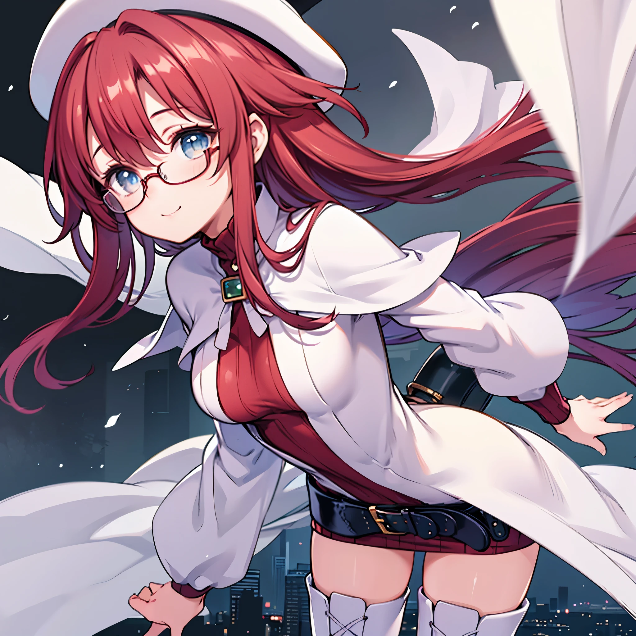 summonnightaty, aty, (young:1.3),long hair, blue eyes, red hair, big_tits, hat, glasses,
BREAK long hair, thighhighs, hat, dress, naked_legs, glasses, belt, cape, sweater, zettai ryouiki, beret, thigh boots, white footwear, ribbed sweater, loose belt,solo,
BREAK outdoors, fantasy,
,Highquality_hads,perfect_fingers,
BREAK (masterpiece:1.2), best quality, high resolution, unity 8k wallpaper, (illustration:0.8), (beautiful detailed eyes:1.6), extremely detailed face, perfect lighting, extremely detailed CG, (perfect hands, perfect anatomy),covered_nipples,covered_navel ,half_eyes,long_sword,sleepy_eyes,red_sweater,apart_knees,magical_effect,spread_legs, have_a_book,teacher,rise_knee,Smile,rise_hand,look_down_viewer,spread_arms,,looking_into,plump,open_mouth, dynamic_posing,solo,in_Emodern_town_landscape,night_sky,solo