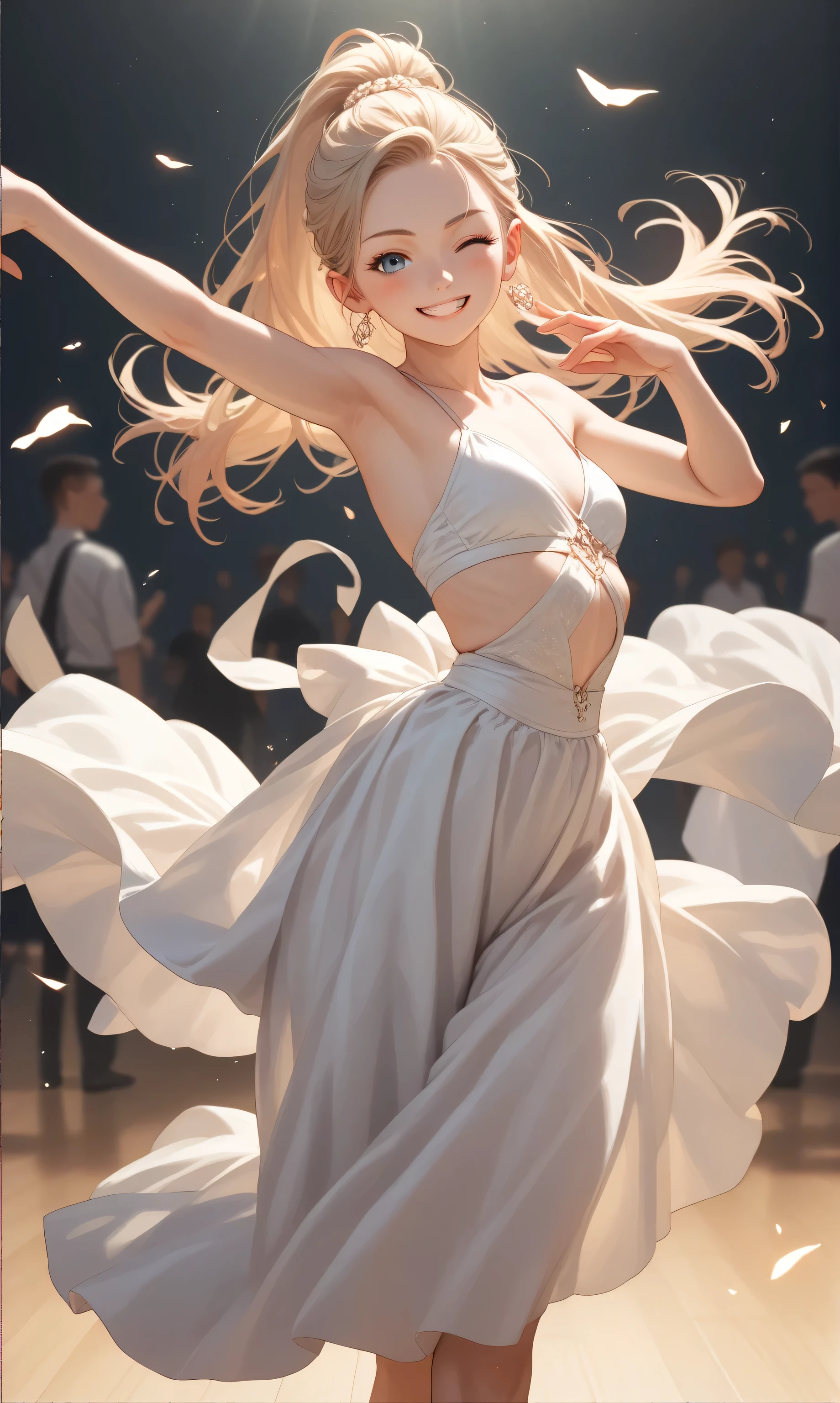  pose ,  dance, smile