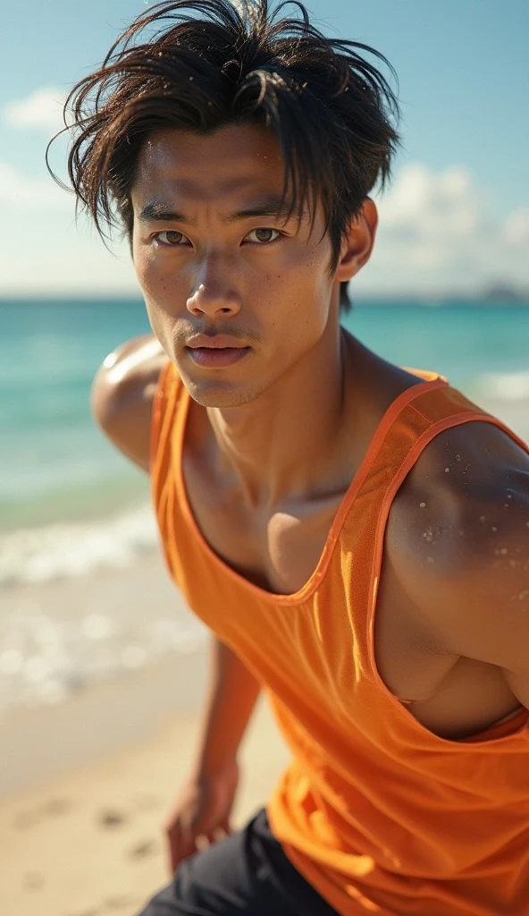 male Age 26 swimwear hawaii lifeguard smile