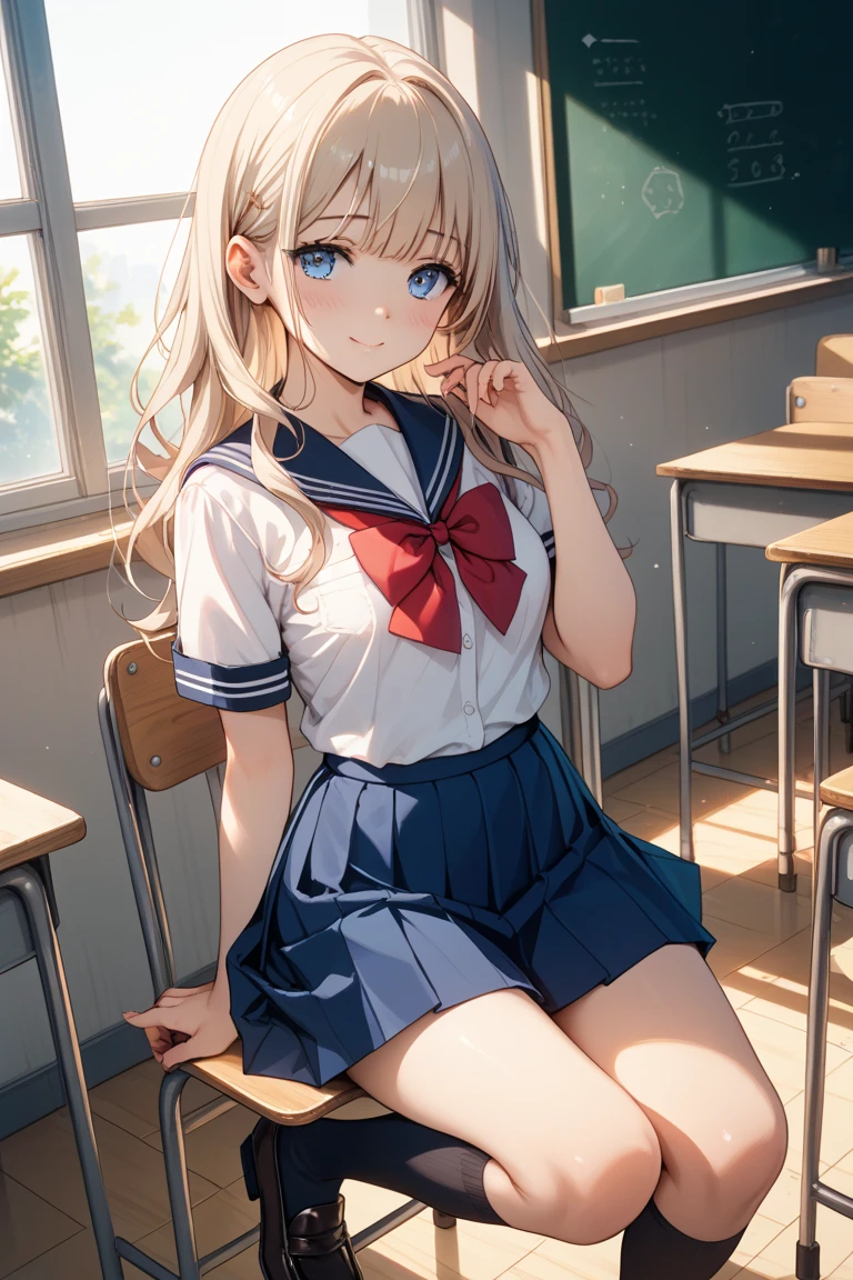 Draw a high school girl with a baby face