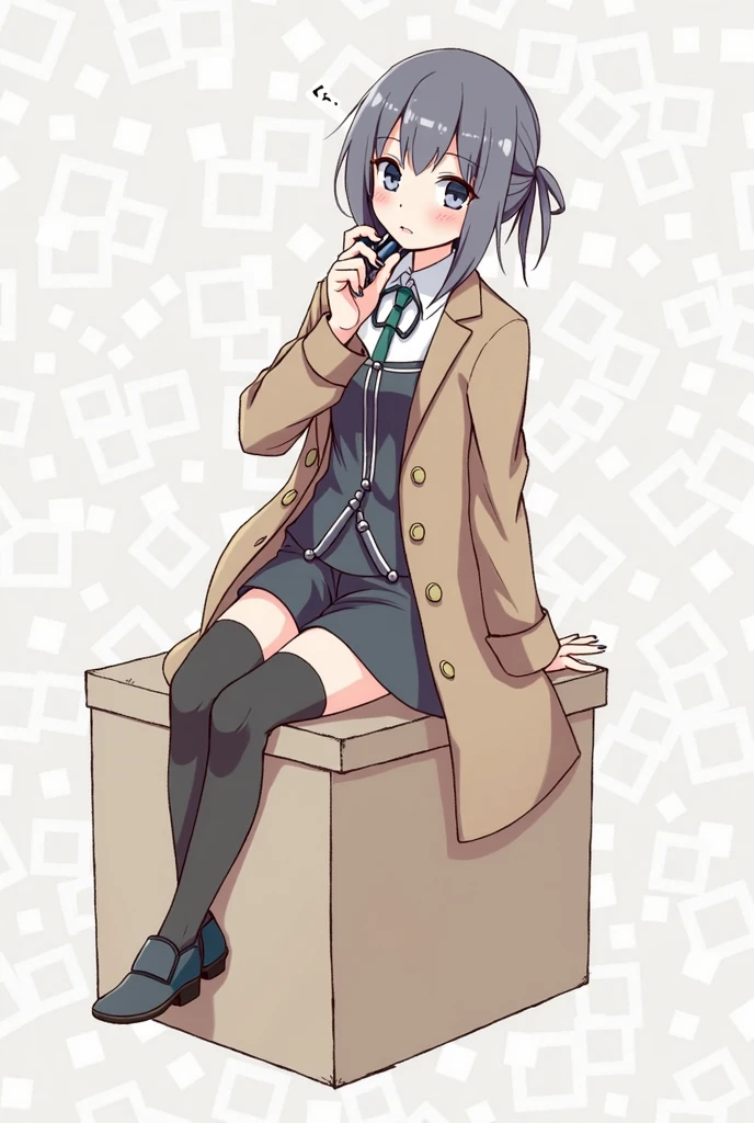 anime girl sitting on a box,Lift your legs,Masturbating, Illustration by Shitao, pixiv, Shorthand, (SFW) Work, Fine Details . Girls Frontline, from Girls Frontline, On pixiv, anime girl, Electronic Girl, Electronic Girl, Edge, Full body entrustment, Guys
