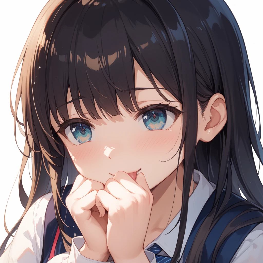 score_9, score_8_up, score_7_up, rating_explicit, score_anime, masterpiece, best quality, delicate illustration, sharp line, sharp focus, BREAK POV, from above, hetero, a school girl, upward glance, (ahegao:1.3), very cute face to between legs completely, (deep throat:1.1), fellatio, :>=, pojeciling cum in mouth, all fours, bent over, top-down bottom-up, blush, admired, (motion lines around only her hips from side to side:1.3), BREAK viewer is sitting on the chair, at classroom,