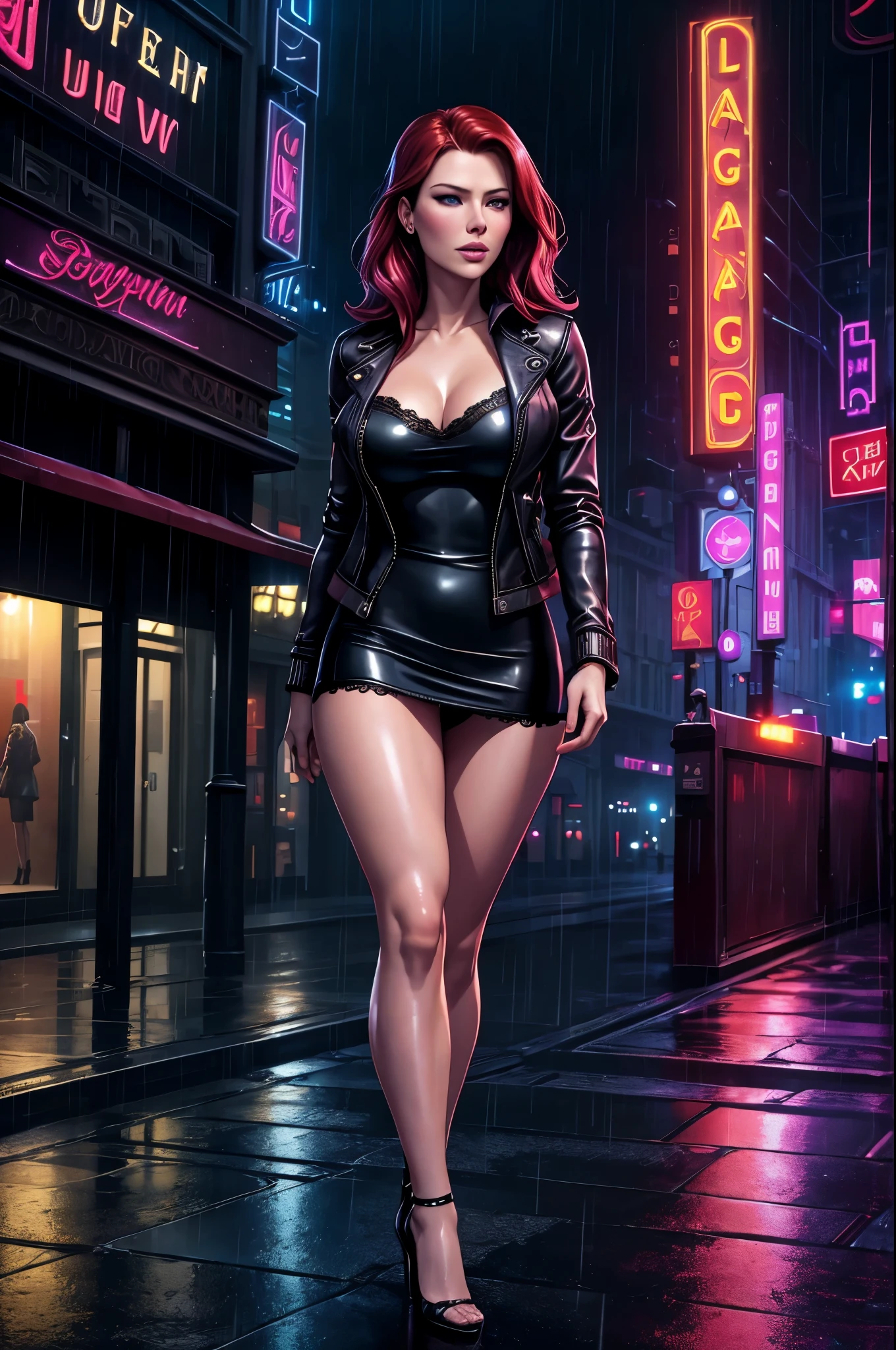 woman, stripper, light blue hair, dark blue eyes, detailed face,analog style, woman, (thepit bimbo:1.2)), blue eyes, pink hoop earrings, detailed, skin texture, orange hair, full lips, full body perspective, collar, black jacket, centered, tan skin, looking at viewer, kneesocks, 8k, highly detailed, glossy, [Nina Dobrev|Emma Stone], symmetric, realistic, photo-realistic, cleavage focus, pout, tight dress, studio lights, wide hips, glowing colors, glowing skin, wavy hair, cyberpunk, breast enlargement, fingerless gloves, neon lights, black sleeves, belt chain, black boots, punk boots, platform boots, high heels,
([Jen Herron|Jane Herron]:0.8), (puffy lips :0.9),
masterpiece, professional, high quality, beautiful, amazing, gothic, Getty Images, miko, giant,
photoshoot, 4k, realistic, detailed background, abhorrent, real life, by Walter Beach Humphrey, by Pierre Bonnard, mother and daughter slutty,
